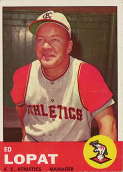 1963 Topps Baseball Cards      023      Ed Lopat MG